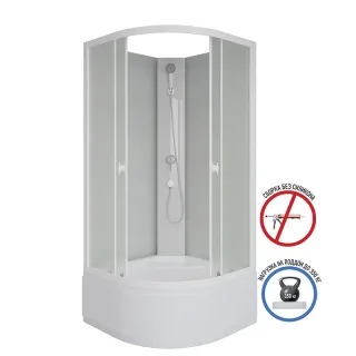 Душевая кабина Niagara Promo P80/40/MT/BK 80x80 см профиль белый стекло матовое
