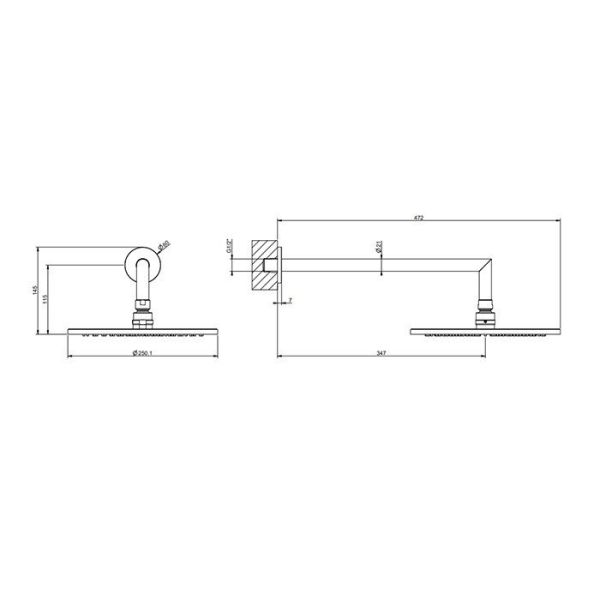 Верхний душ Gessi Anello 63348.031 25 см хром