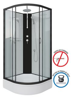 Душевая кабина Niagara NG-6702-14BKT 100x100см чёрный/прозрачное