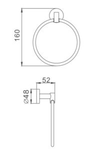 Полотенцедержатель Haiba HB1704 хром