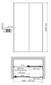 Душевая дверь Wasserkraft Dill 61S13 110x200 см
