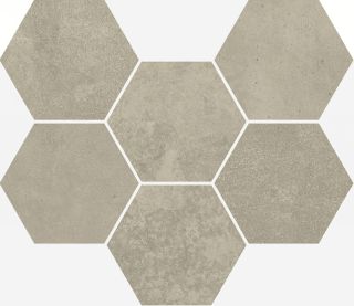 Керамогранит Италон 620110000108 Terraviva Greige Mosaico Hexagon Nat 25x29