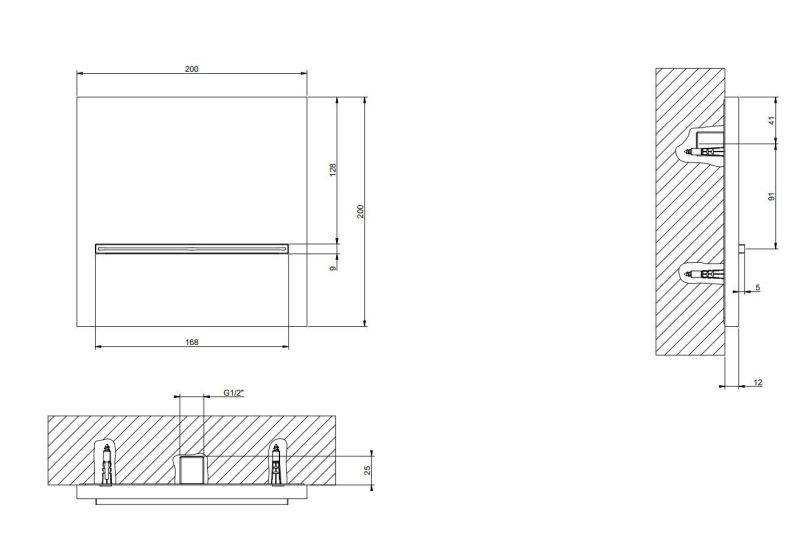 Каскадный верхний душ Gessi Cascata 20295.706 20 см чёрный