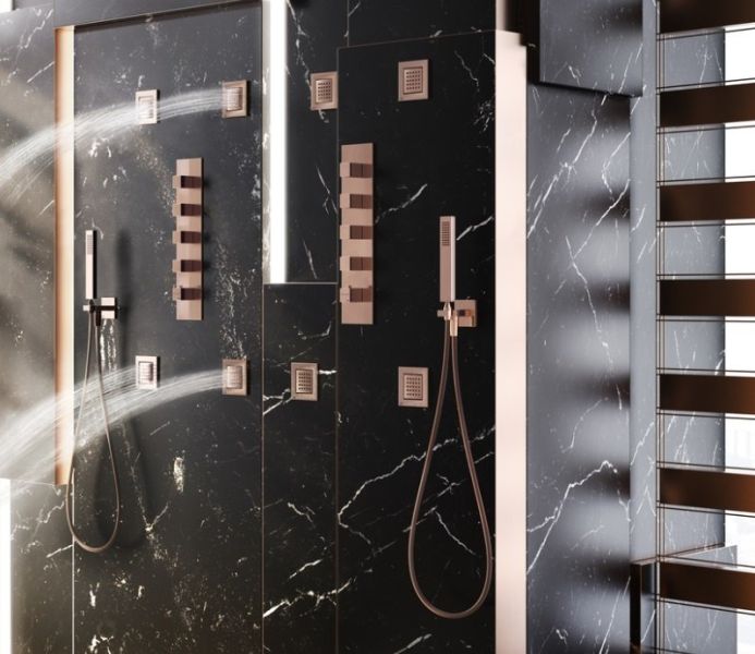 Боковая встраиваемая форсунка Gessi Body Jets 32984.149 брашированный никель