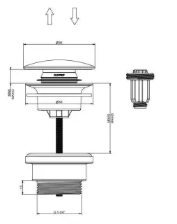 Донный клапан Filarete FL75CR хром