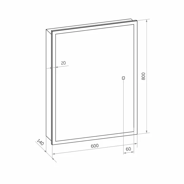 Зеркало-шкаф Reflexion Cube 60 RF2211CB с подсветкой 60х80
