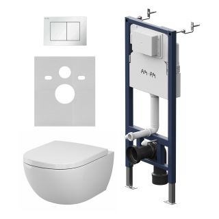 Инсталляция Am.Pm PrimeFit IS90201.9X1900 с подвесным унитазом AquaSpin и белой клавишей смыва