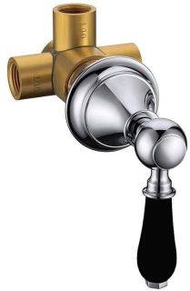 Переключатель потоков Boheme встраиваемый, латунь Brillante черная керамика_Комплект хром