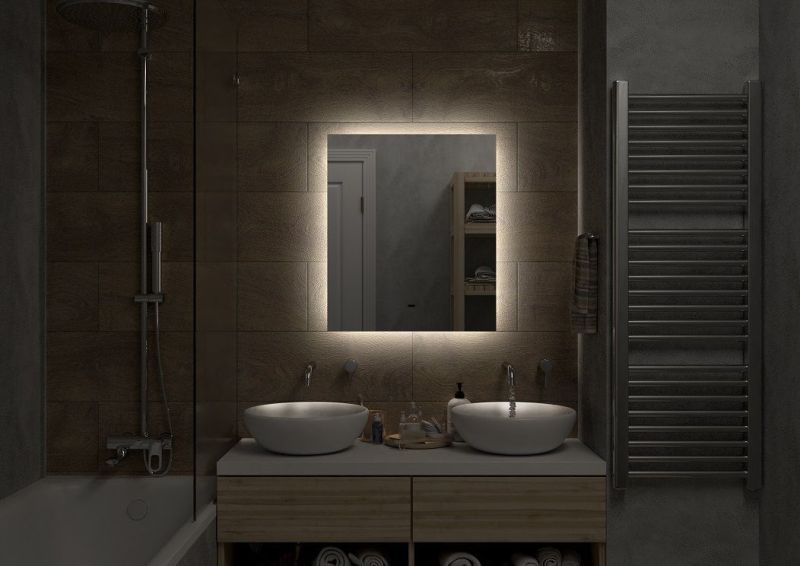 Зеркало с холодной подсветкой Art&Max Perugia 60x80см AM-Per-600-800-DS-F Зеркало с холодной подсветкой Art&Max Perugia 60x80см AM-Per-600-800-DS-F
