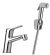 Смеситель для раковины Paini Bios 05CR205/574 с гигиеническим душем хром