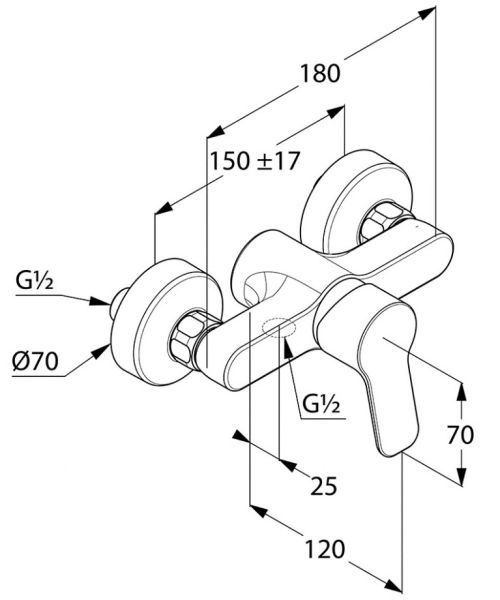 Смеситель для душа Kludi Pure&Easy хром 378410565