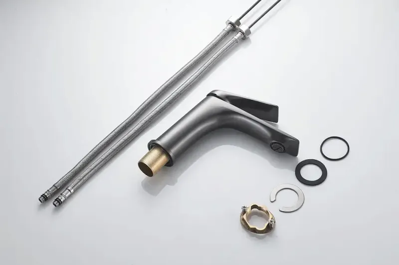 Смеситель для раковины Shevanik S9101T оружейная сталь