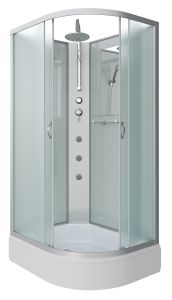 Душевая кабина Niagara NG-33184-14LBKTG с гидромассажем 110x80см серебро/матовое