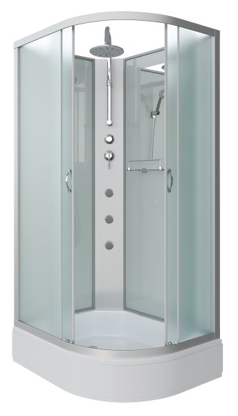 Душевая кабина Niagara NG-33184-14LBKTG с гидромассажем 110x80см серебро/матовое