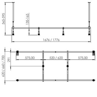 Каркас для ванны Am.Pm Libre W60A-180-080W-R 180x80 см
