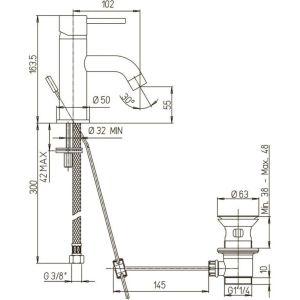 Смеситель для раковины Paini Cox 78PQ211 чёрный