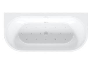 Акриловая ванна Riho Desire Back2Wall Velvet Sparkle System LED B089004220 180x84см с аэромассажем и подсветкой чёрный матовый/белый матовый Акриловая ванна Riho Desire Back2Wall Velvet Sparkle System LED B089004220 180x84см с аэромассажем и подсветкой чёрный матовый/белый матовый