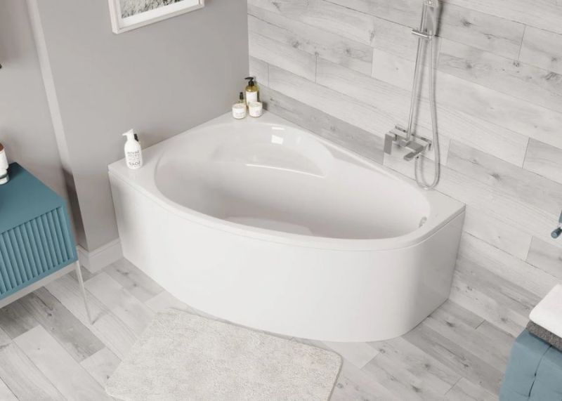 Акриловая ванна VagnerPlast Flora VPBA151FLA3LX-04 левая 150x100см белый