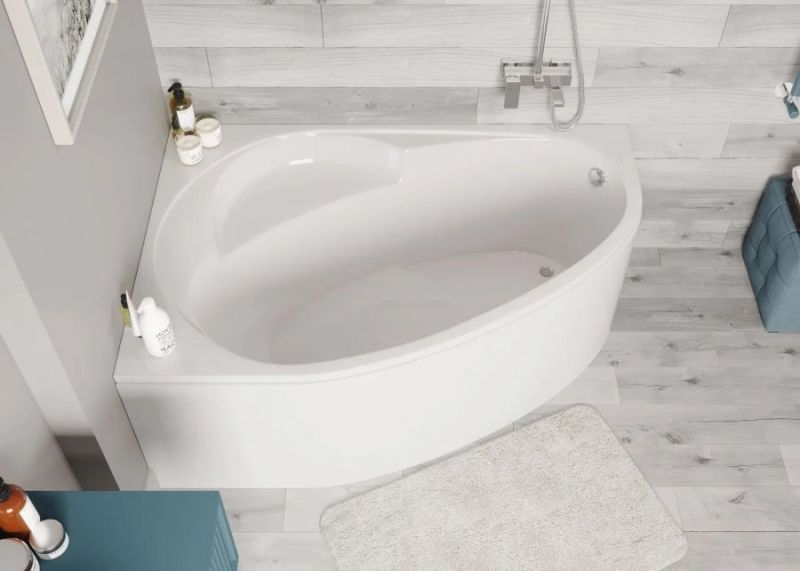 Акриловая ванна VagnerPlast Flora VPBA151FLA3LX-04 левая 150x100см белый
