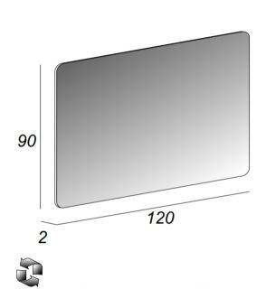 Зеркало Cezares 120x90 реверсивное 54037 без подсветки