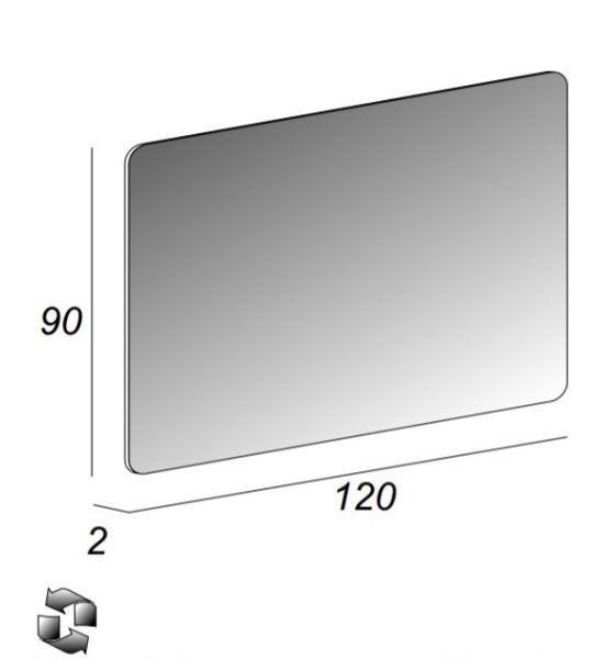 Зеркало Cezares 120x90 реверсивное 54037 без подсветки