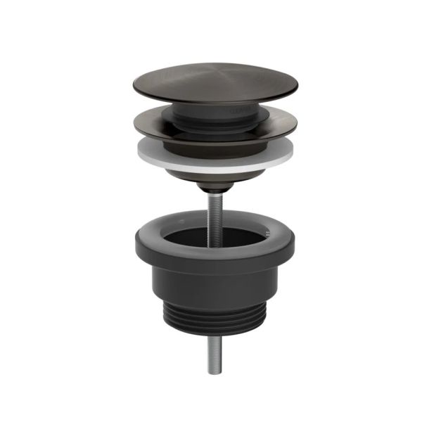 Донный клапан Gessi 54599.707 без перелива чёрный хром шлифованный