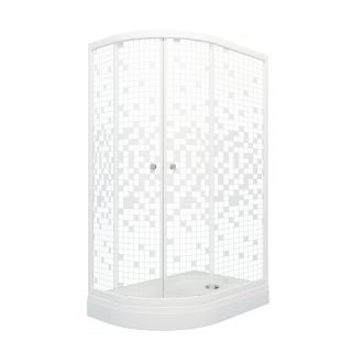 Душевой уголок Triton Коралл Щ0000061781 правый 120x80 см профиль белый стекло мозаика Душевой уголок Triton Коралл Щ0000061781 правый 120x80 см профиль белый стекло мозаика