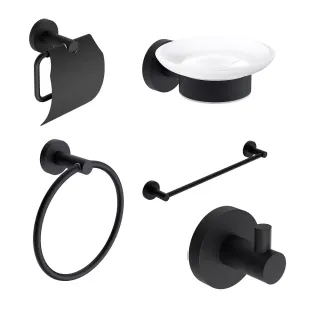 Набор аксессуаров для ванной AQUAme Trento AQM7221MB чёрный матовый