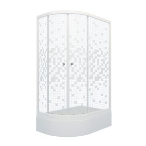 Душевой уголок Triton Коралл Щ0000061783 правый 120x80 см профиль белый стекло мозаика
