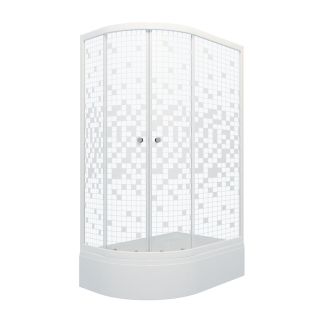 Душевой уголок Triton Коралл Щ0000061783 правый 120x80 см профиль белый стекло мозаика Душевой уголок Triton Коралл Щ0000061783 правый 120x80 см профиль белый стекло мозаика