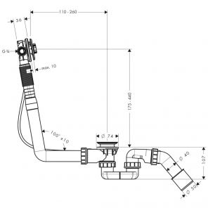 Слив-перелив Hansgrohe Exafill S  58115180