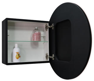 Зеркало-шкаф с подсветкой Continent Torneo Black МВК122 80см чёрный