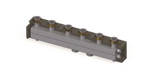 Гребёнка, ELSEN, DN32, подключение-2, 4 контура, размер отвода-2, мощность, кВт-150, расход-6,5 м3/ч, PN, бар-6, EWG32.04, T°C -от +2 до +110, с теплоизоляцией