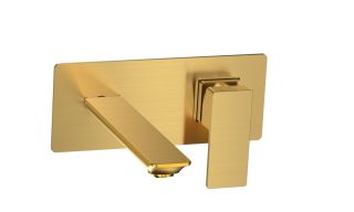 Смеситель для раковины AQUAme Savona AQM6815BG золото брашированное