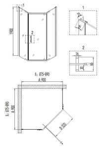 Душевой уголок Niagara NG-6405-08 GOLD 90x90см золото/прозрачное