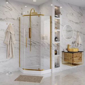 Душевой уголок Niagara NG-6405-08 GOLD 90x90см золото/прозрачное