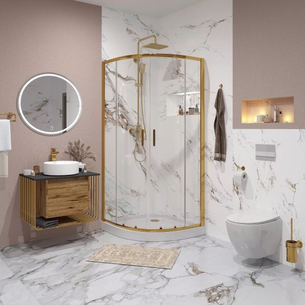 Душевой уголок Niagara NG-6406-08 GOLD 90x90см золото/прозрачное