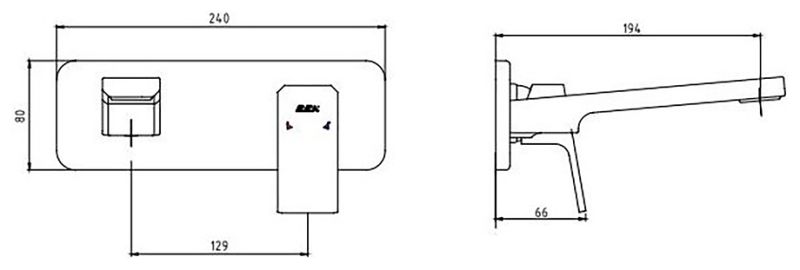 Встраиваемый смеситель для раковины E.C.A. Tiera 102167605EX-K хром