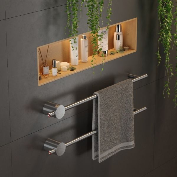 Электрический полотенцесушитель Broner Bruno BR.007.100.0000.S 100 см с кнопкой сатин