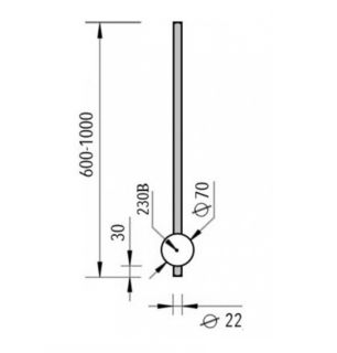 Электрический полотенцесушитель Broner Bruno NF.BR.007.080.0000.MG 80 см без кнопки золото матовое