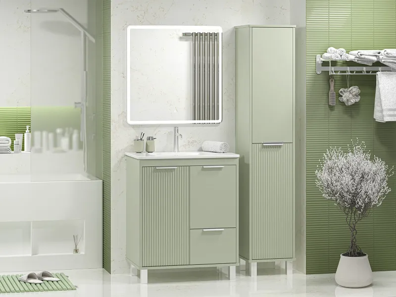 Напольная тумба под раковину Brevita Risacca Pistachio 70 УТ000026419 фисташковый