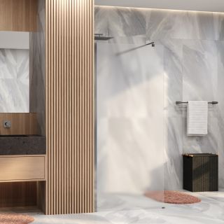 Душевая перегородка WasserKRAFT Rur 30W40-MG 120 см профиль хром стекло матовое