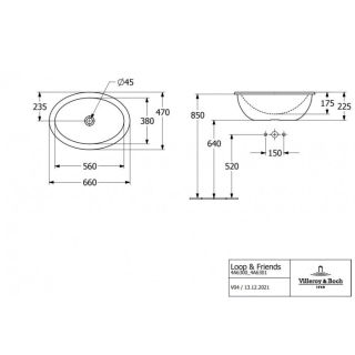 Раковина Villeroy Boch Loop & Friends 4A6300R1 66 см альпийский белый