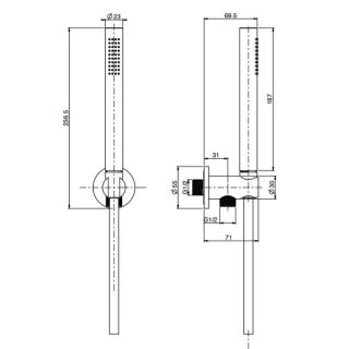 Душевая лейка Carlo Frattini Spillo Steel F2951/4INOX нержавеющая сталь