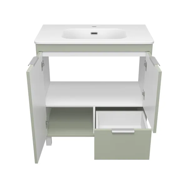 Напольная тумба под раковину Brevita Risacca Pistachio 80 УТ000026420 фисташковый