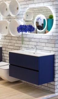 Подвесная тумба под раковину Art&Max Torino 80см сапфир AM-TORINO-800-2C-SO-SA-P