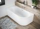 Акриловая ванна Riho Desire Corner Velvet Sparkle System B087003105 R 184x84см с аэромассажем белый матовый