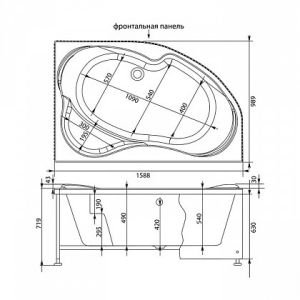 Панель фронтальная Aquanet Capri 160 R черная