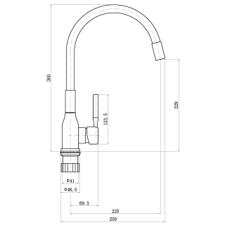 Смеситель для кухни PLStart PG54022B22 бежевый