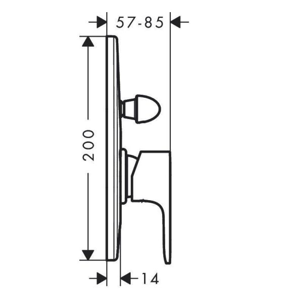 Смеситель для душа Hansgrohe Rebris E 72459670S черный